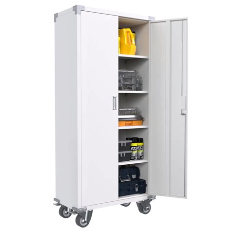 white steel cabinets|white metal cabinet with doors.